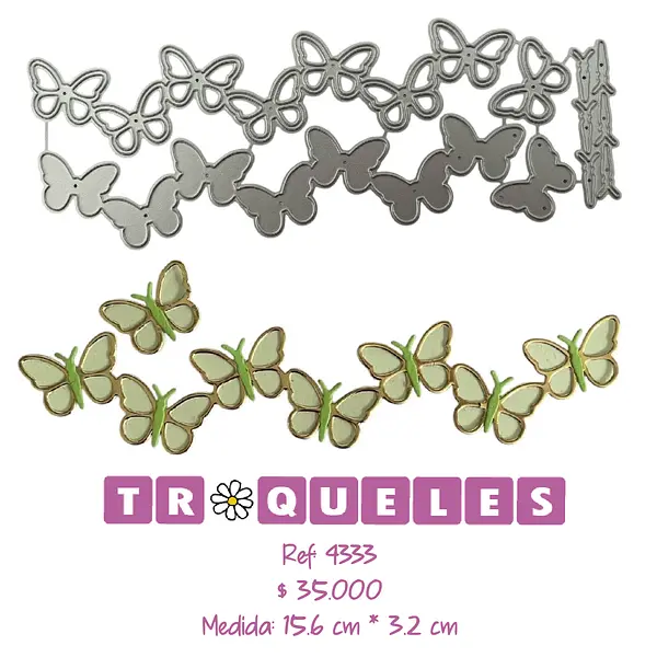 4333 Troquel Tira De Mini Mariposas