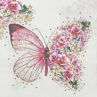 Servilleta Decorativa Mariposa Grande Flores