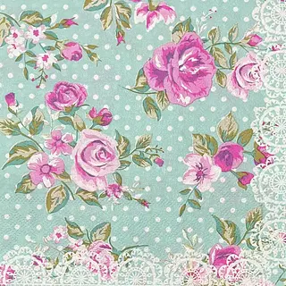 Servilleta Decorativa Flores Y Encaje