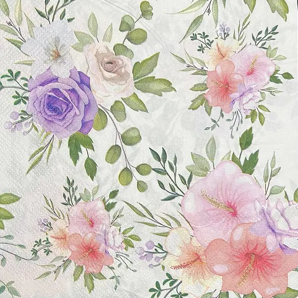 Servilleta Decorativa Cayenas Y Rosas