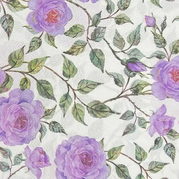 Servilleta Decorativa Rosas Moradas
