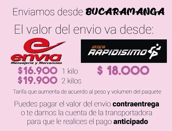 Valor minimo del envio