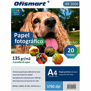 Papel Fotográfico Adhesivo 135 Gramos * 20 Hojas