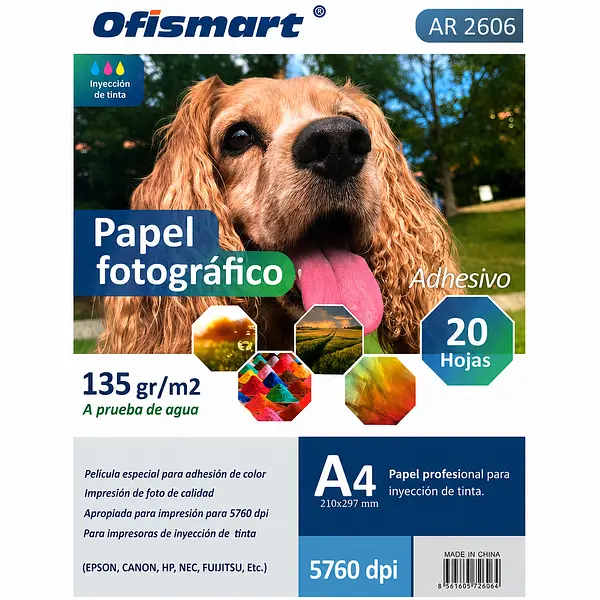 Papel Fotográfico Adhesivo 135 Gramos * 20 Hojas