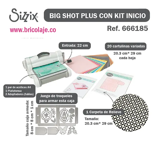 Big Shot Plus Con Kit De Inicio Sizzix