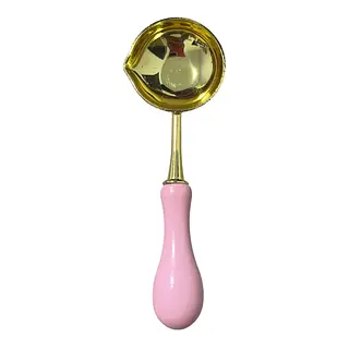 Cuchara Lacre Dorada Con Rosa