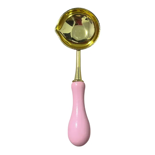 Cuchara Lacre Dorada Con Rosa