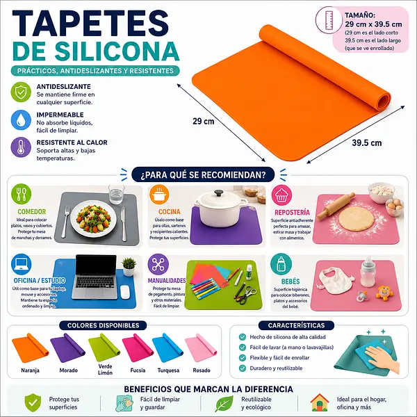 Tapete Silicona Rosado