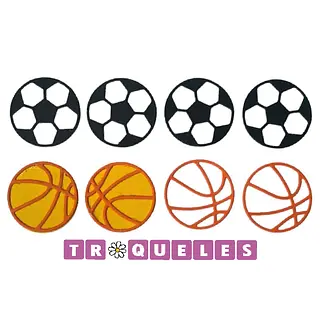 4389 Troquel Mini Balon Futbol Y Baloncesto