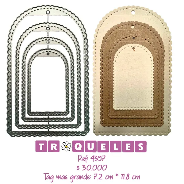 4397 Troquel Etiquetas Curvas