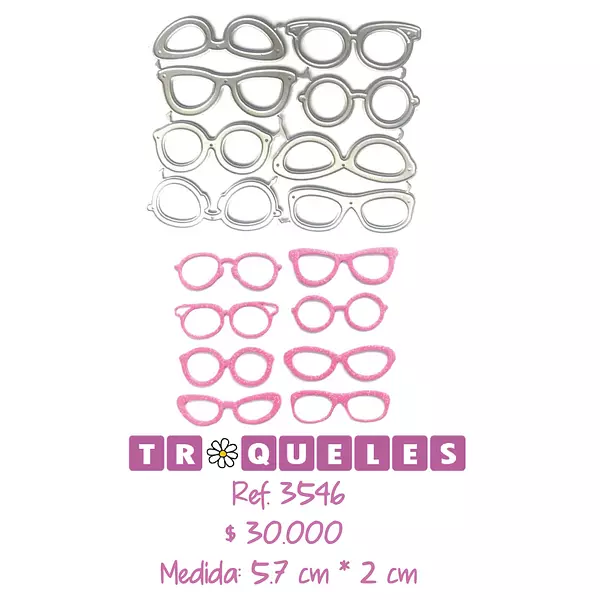 3546 Troquel Gafas * 8 Pz