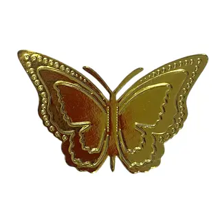 12 Mariposas Grandes Troqueladas Doradas
