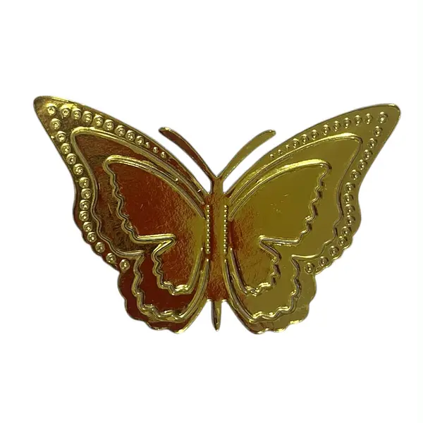 12 Mariposas Grandes Troqueladas Doradas