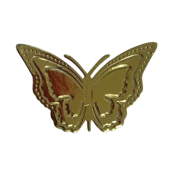 12 Mariposas Medianas Troqueladas Dorado