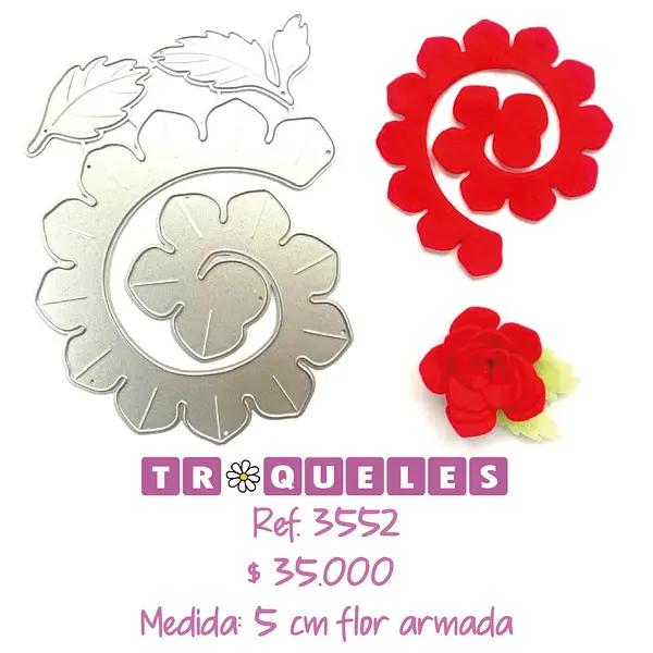 3552 Troquel Flor En Espiral