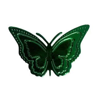 12 Mariposas Medianas Troqueladas Verdes