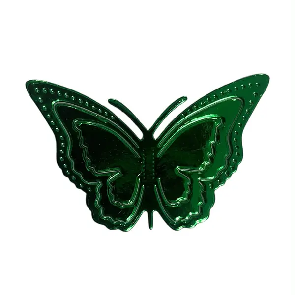12 Mariposas Medianas Troqueladas Verdes