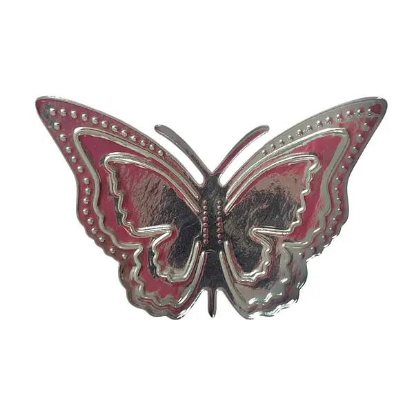 12 Mariposas Medianas Troqueladas Plateado
