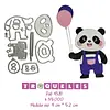 4381 Troquel Oso Panda Con Globos