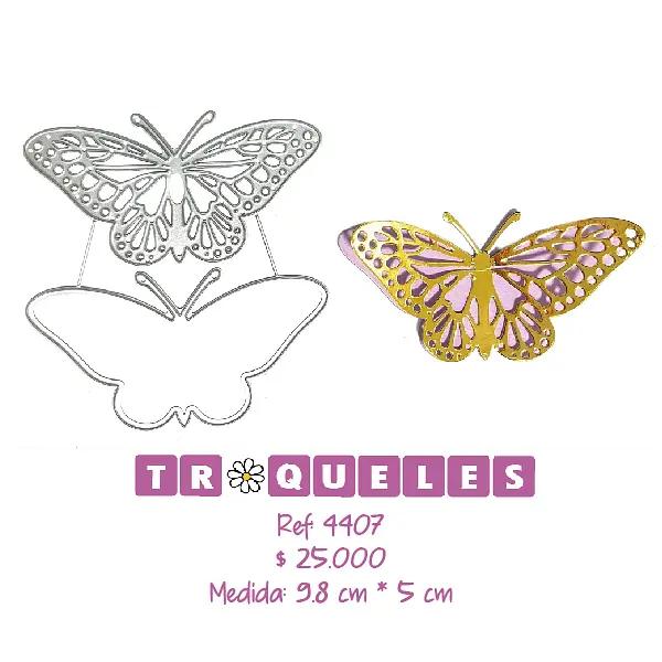 4407 Troquel Mariposa Con Fondo