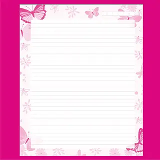 100 Hojas Para Agendas Mariposas Magenta