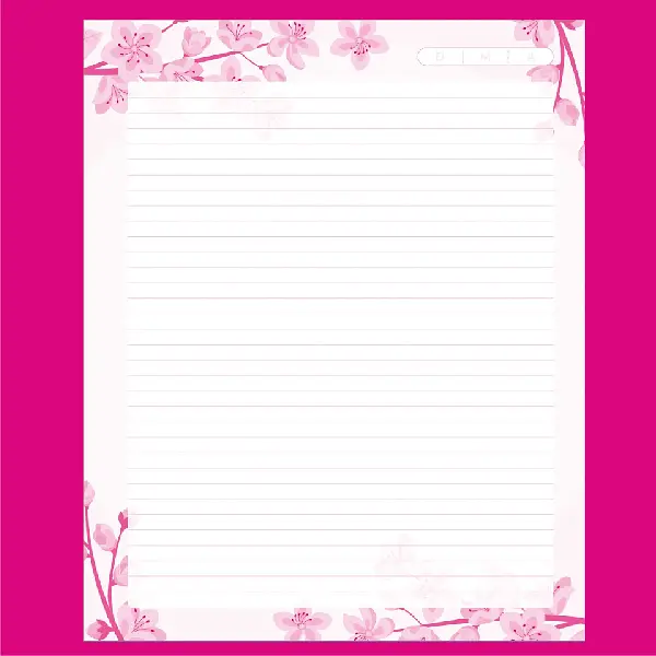 100 Hojas Para Agendas Flor Cerezo