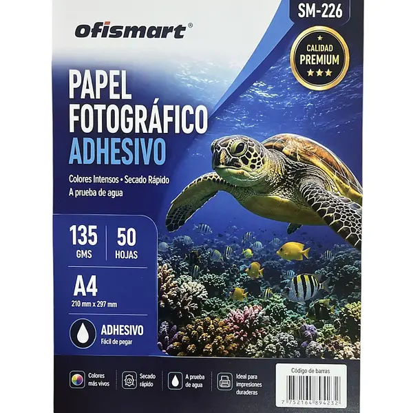 Papel Fotografico Adhesivo 135 Gr * 50 Hojas