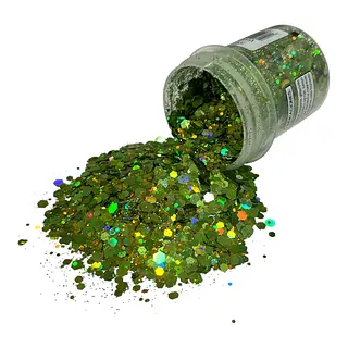 Escarcha Crystal Lazer Verde Tropical