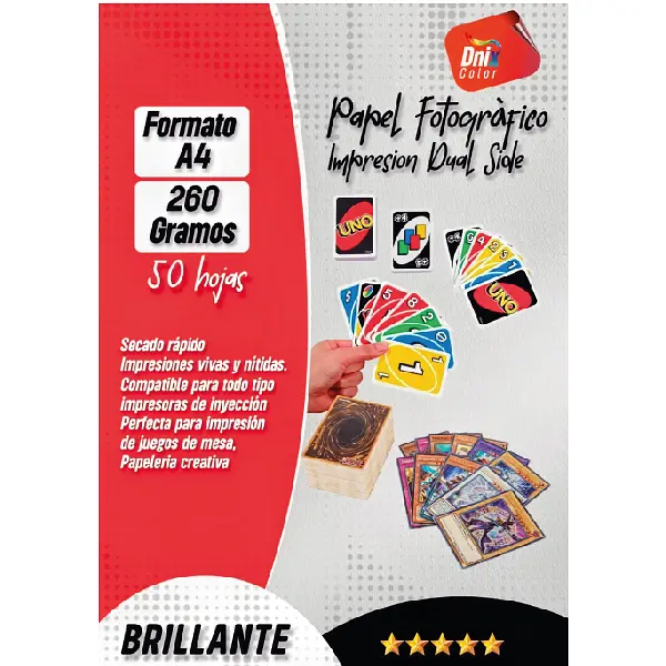 Fotografico Doble Cara Brillante 260 Gr *50 Hojas