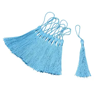 12 Borlas De Hilo Azul Capri