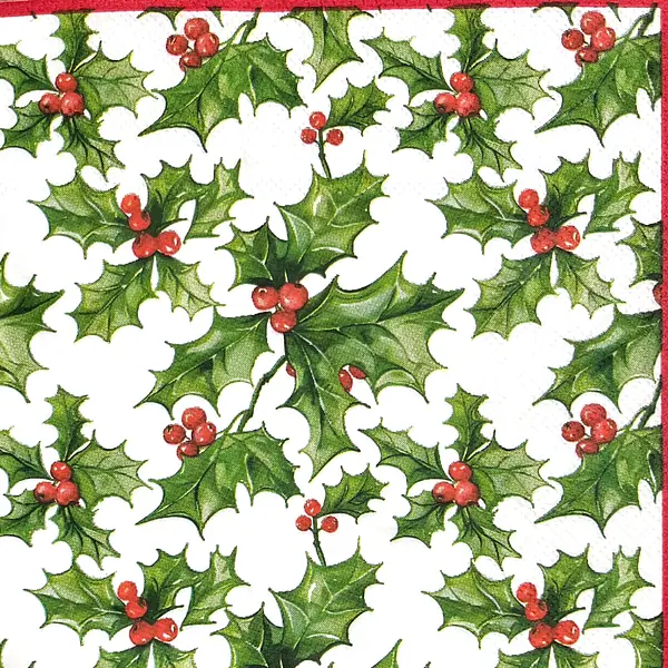 Servilleta Decorativa Hojas Navidad