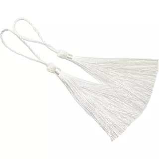 12 Borlas De Hilo Blancas