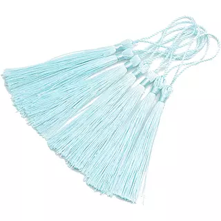 12 Borlas De Hilo Verde Menta