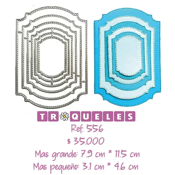 556 Troquel Rectangulos Sin Puntas * 6 Pz