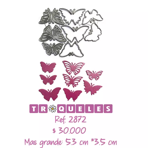 T2872 Troquel Mariposas * 8 Pz