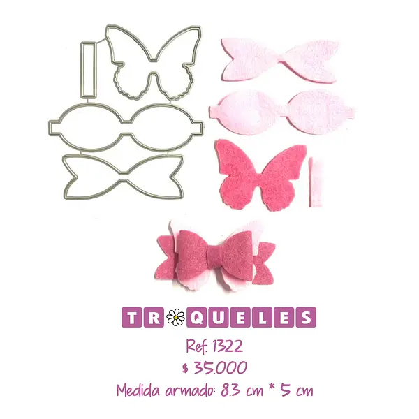 T1322 Troquel Moño Mariposas