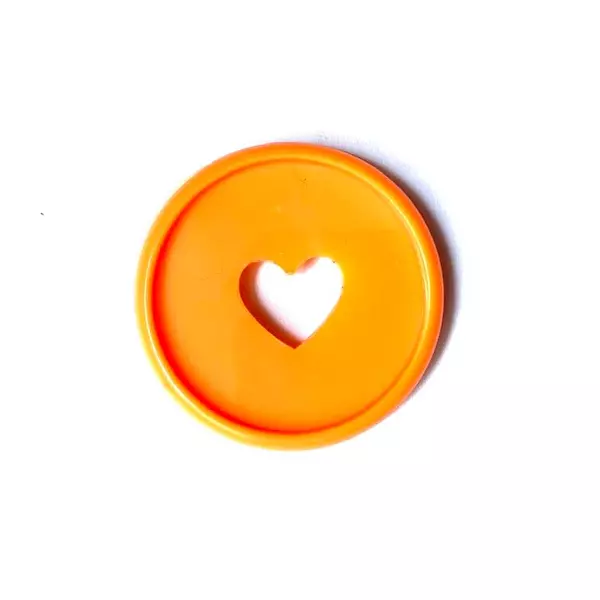 Discos Corazón Naranja 3.5 Cm * 6 Pz