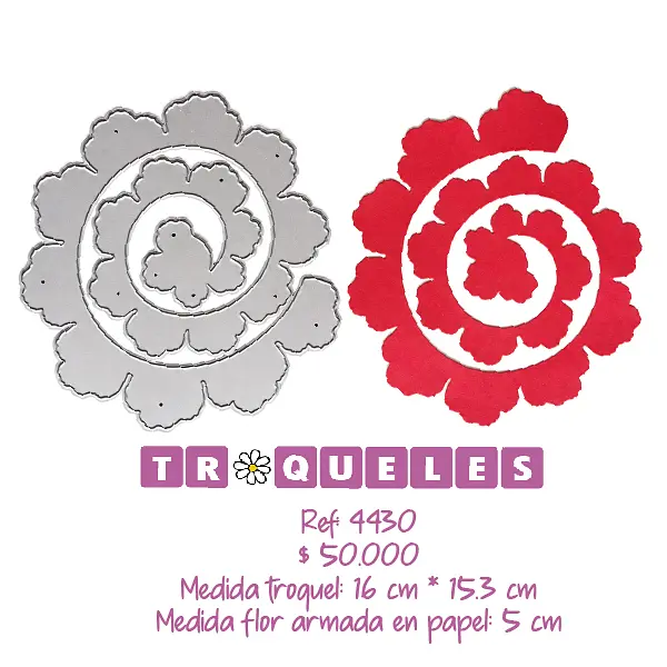 4430 Troquel Flor En Espiral
