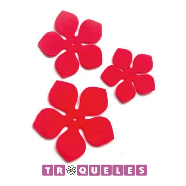 3586 Troquel Flor 5 Petalos * 5 Pz