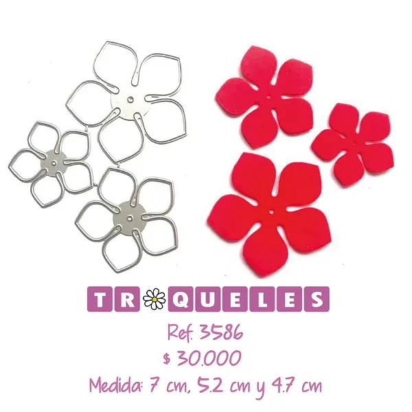 3586 Troquel Flor 5 Petalos * 5 Pz