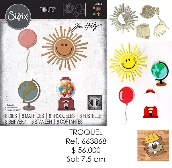 Troquel Thinlits Globo, Sol y Mundo 663868