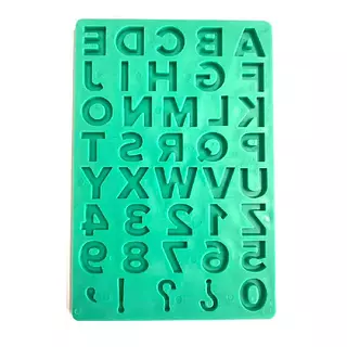 Molde Siliconado Abecedario y Numeros 2 Cm