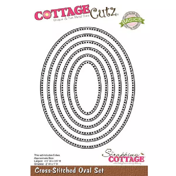 Set De Troqueles Cottage Cutz Ovalados Con X Ccb-016