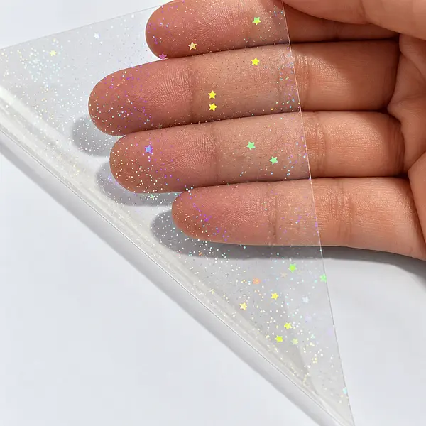 16 Hojas De Vinilo Holografico Galaxia