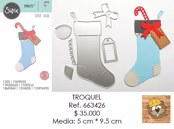 Troquel Thinlits Bota Navidad Sizzix 663426