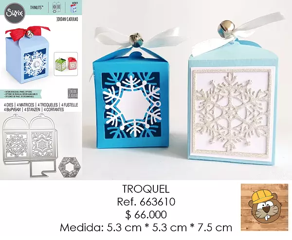 Troquel Thinlits Caja Copos de Nieve Sizzix 663610