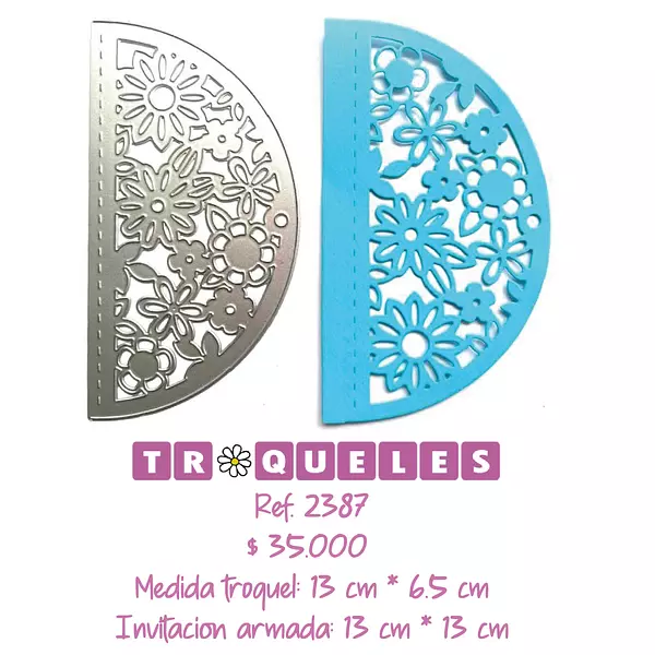 2387 Troquel Borde Flores