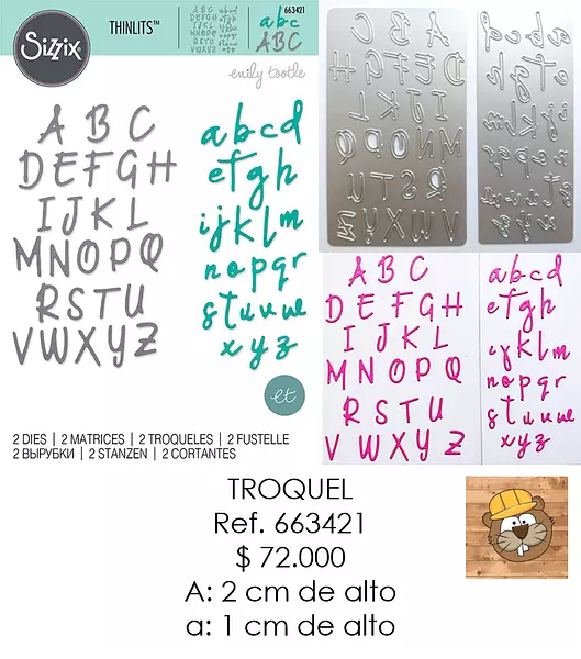 Troquel Thinlits Abc Sizzix 663421