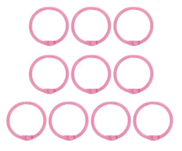 Argollas Abatibles Rosadas * 10 Pz