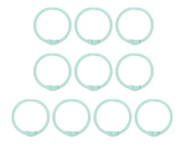 Argollas Abatibles 2.5 Cm Verde Menta * 10 Pz